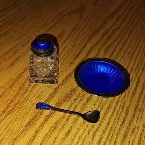 Blue and Silver Ceramic Art Set